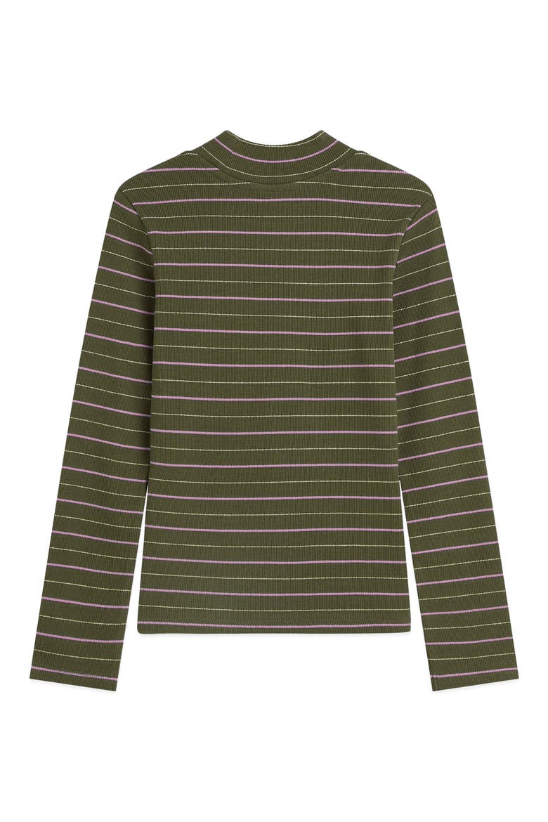 Kids' Slim Fit Long Sleeve Ribbed T-Shirt, Alternate, color, OLIVE NIGHT