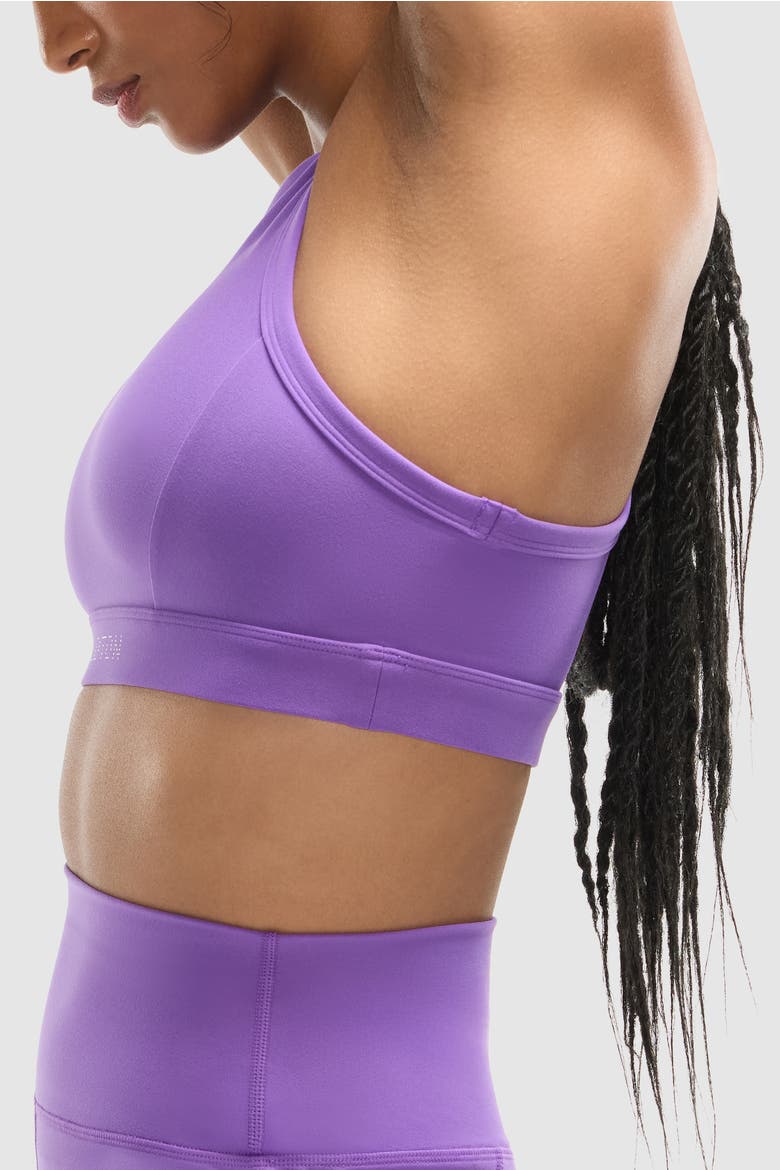 Cadent Racer Front Bra, Alternate, color, Bright Purple