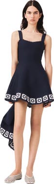 maje Dress with crochet panels
