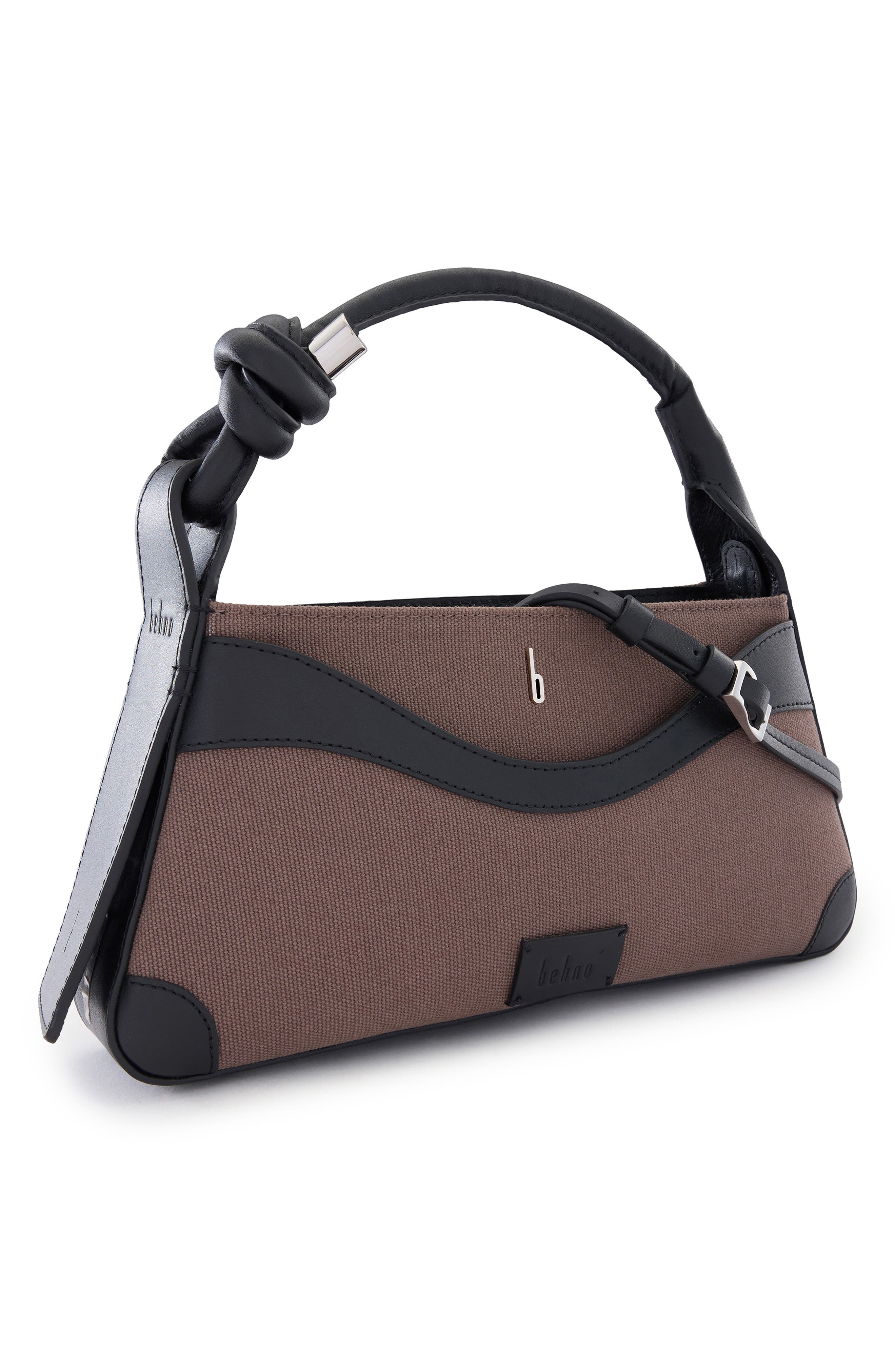 behno Melina Canvas Crossbody Satchel, Alternate, color, Cacao/ Black