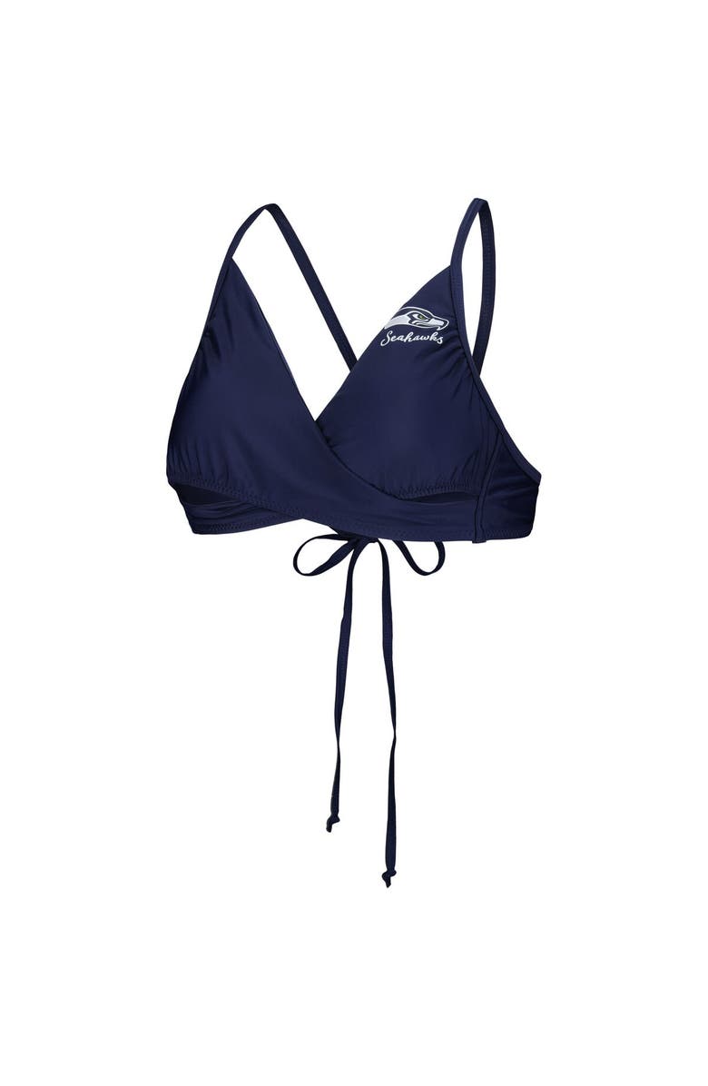 G-III 4HER BY CARL BANKS Women's G-III 4Her by Carl Banks College Navy Seattle Seahawks Hall of Fame Bikini Top, Alternate, color, Navy