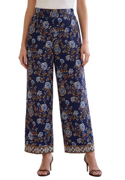 Plus Size Printed Wide Leg Pant