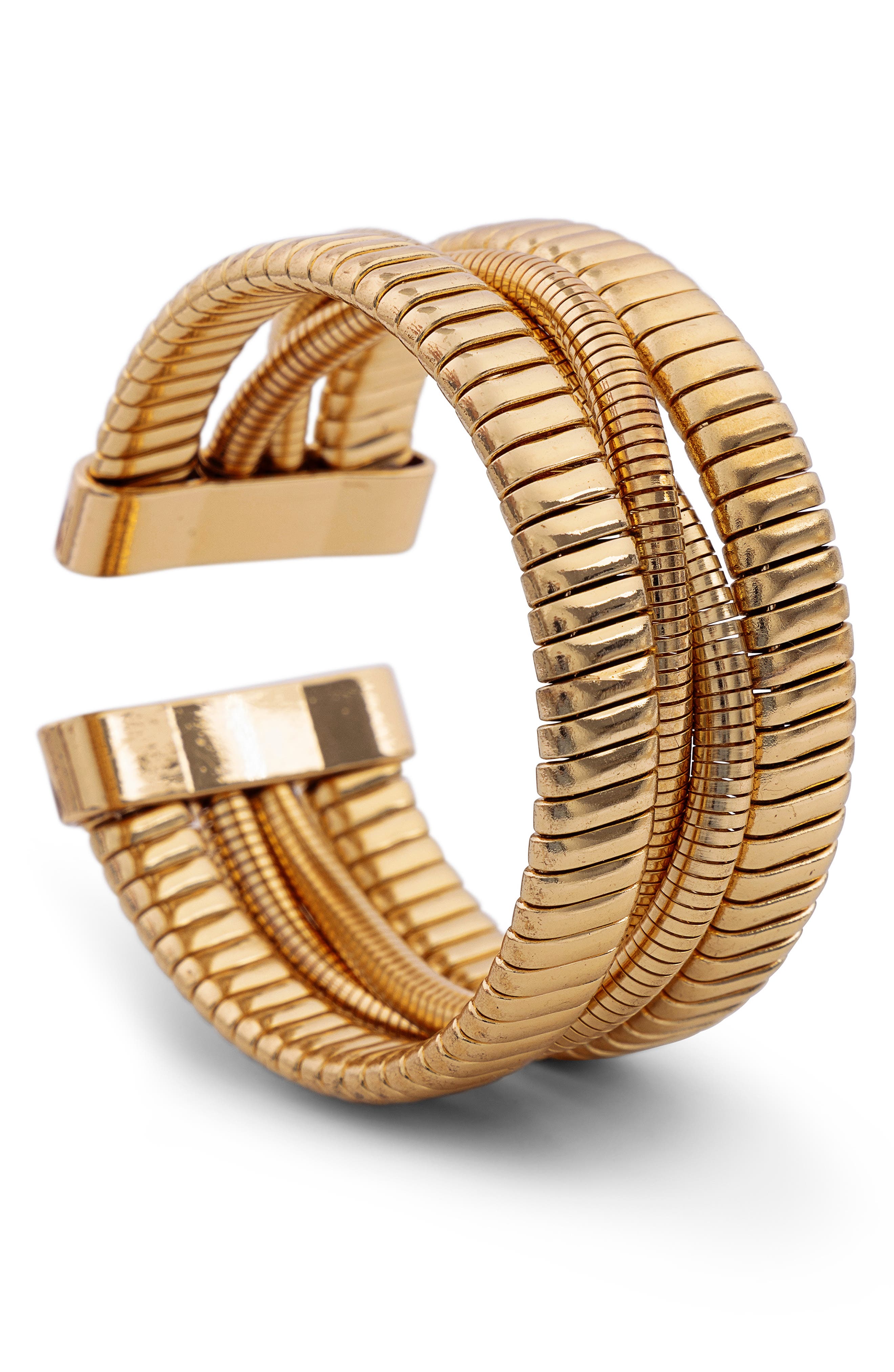 Multirow Snake Chain Cuff Bracelet