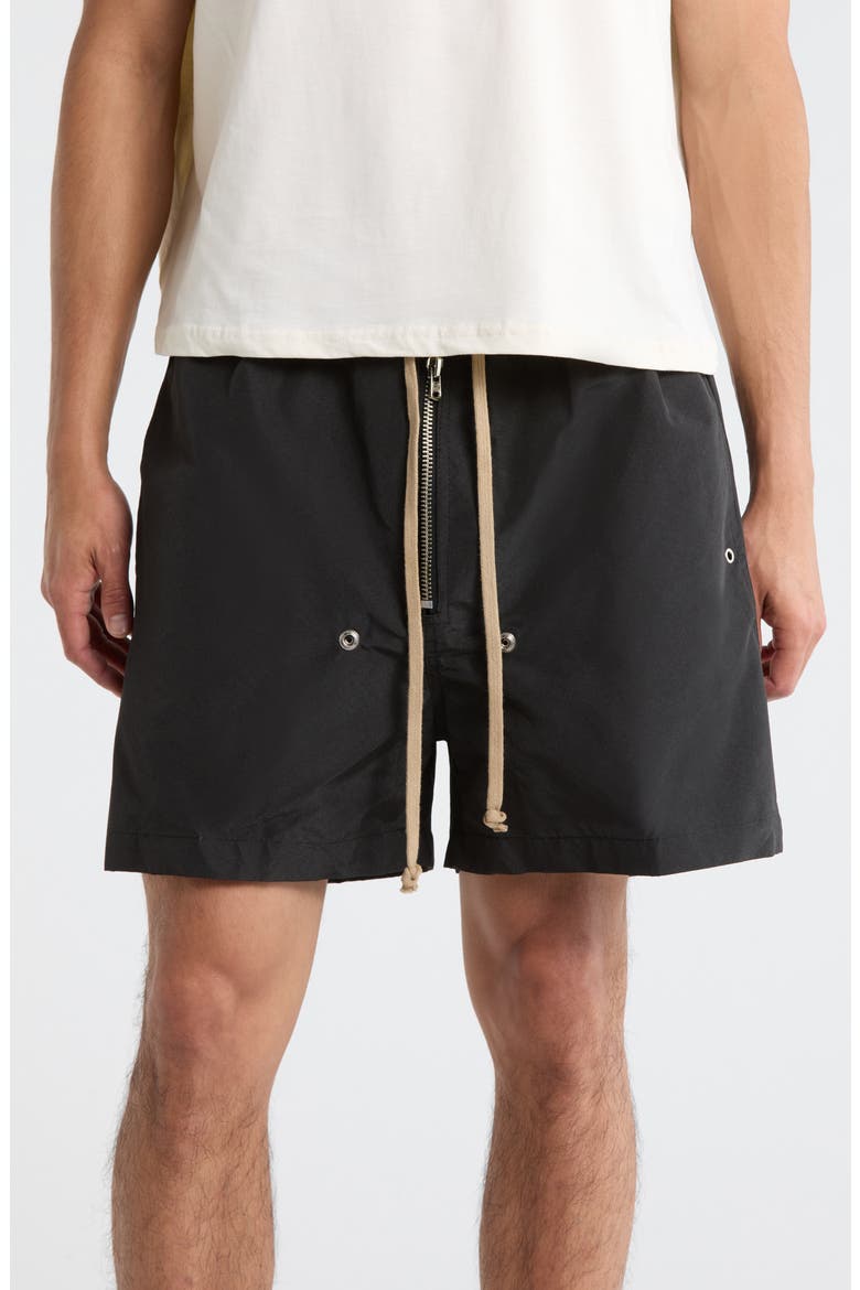 Mud Drawstring Shorts, Main, color, BLACK