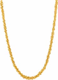 BEST SILVER Twisted Rock Chain Necklace