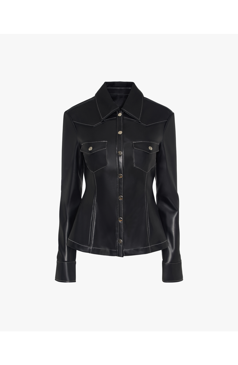 WeWoreWhat Western Button Up Top, Alternate, color, Black