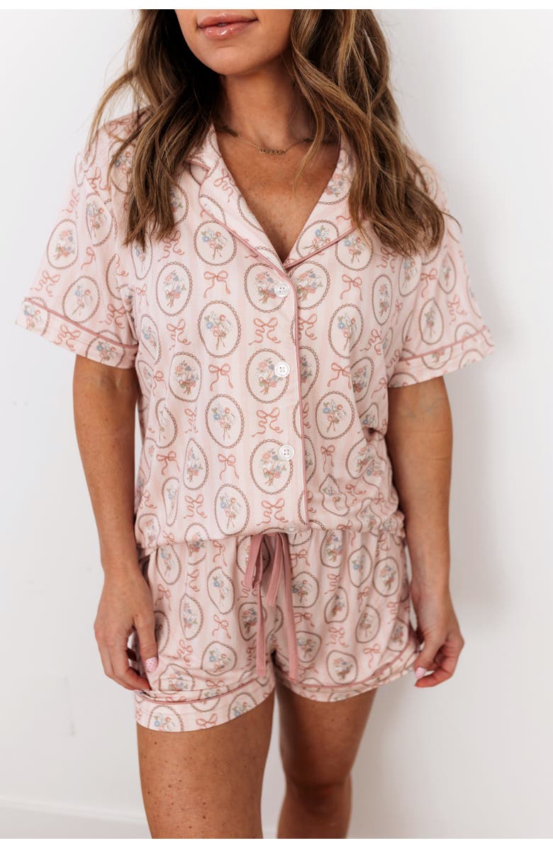 In My Jammers Blaire Button Up Pajama Set, Alternate, color, Floral Pink