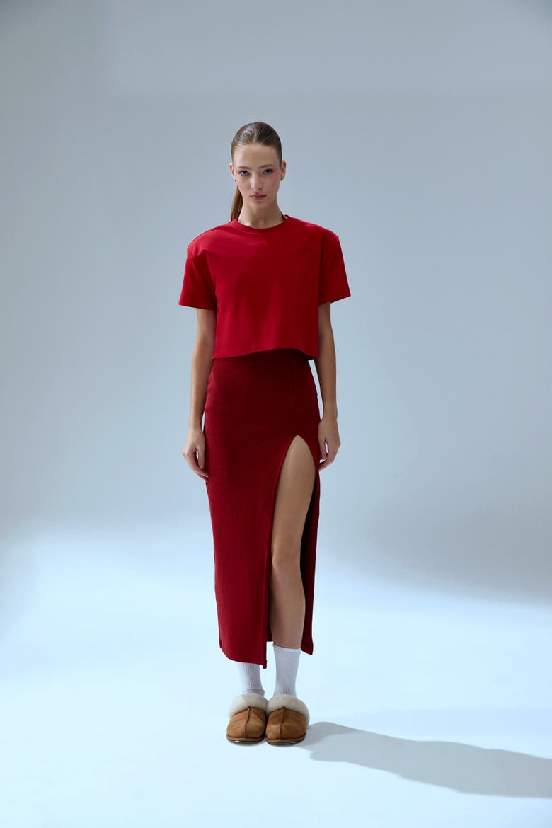Cotton Your *Itch Shoulder Padded T-Shirt, Alternate, color, Red