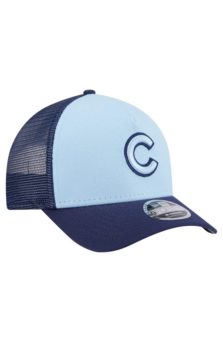 New Era Men's New Era Light Blue/Navy Chicago Cubs 2-Tone Color Pack 9FORTY Adjustable Trucker Hat, Alternate, color, 