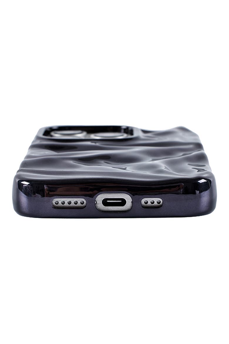 Black Crinkle iPhone 15 Pro Max Case, Alternate, color, BLACK