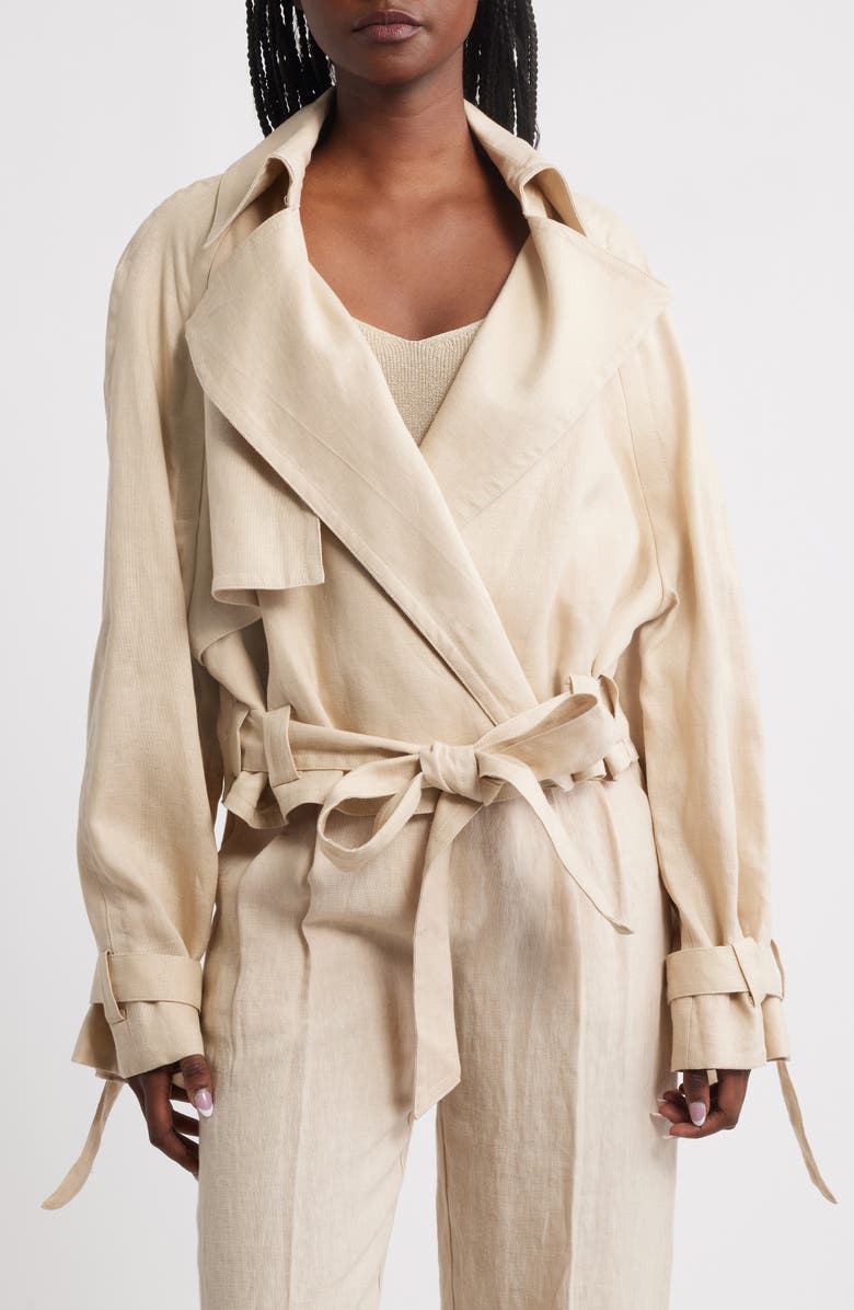 MANGO Sahara Tie Waist Jacket, Alternate, color,