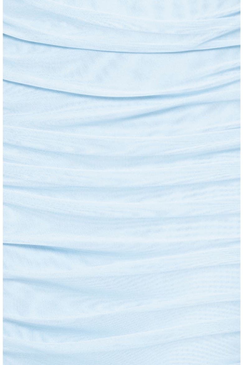 Drape Detail Powermesh Gown, Alternate, color, LIGHT BLUE