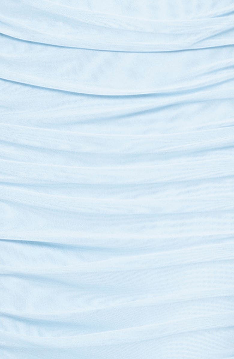 Betsy & Adam Drape Detail Powermesh Gown, Alternate, color, Light Blue