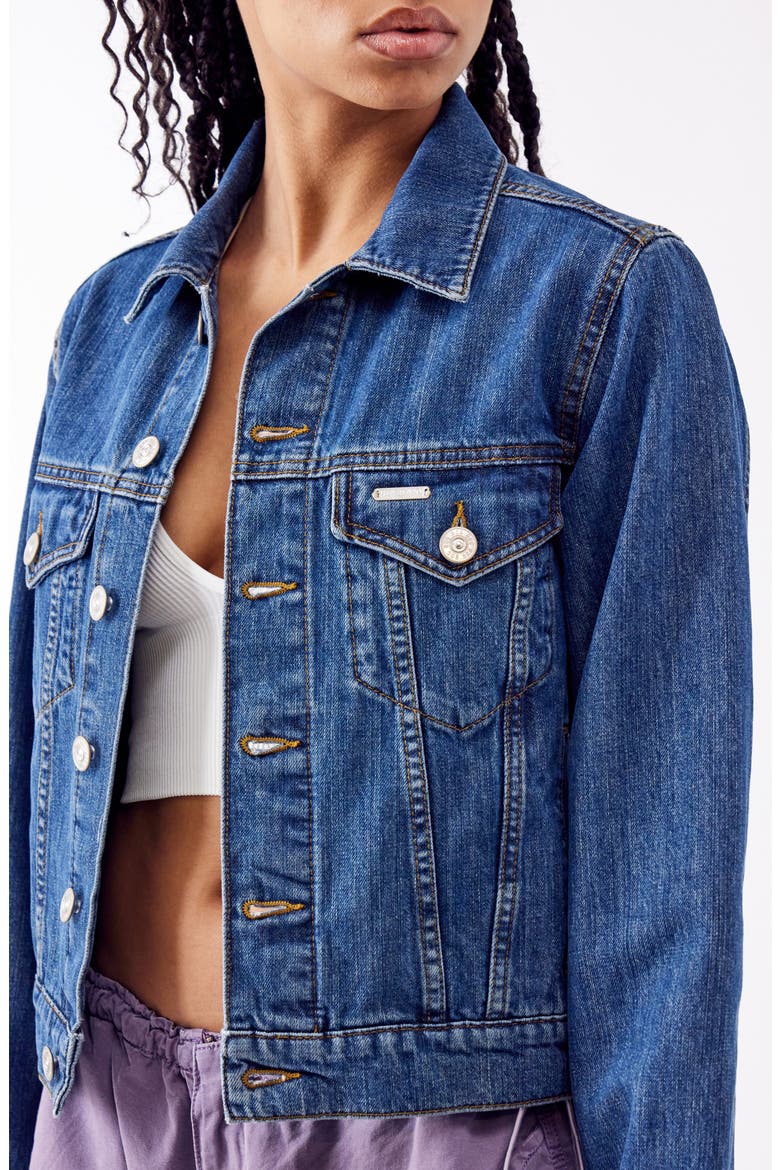 Shrunken Denim Jacket, Alternate, color, MID VINTAGE