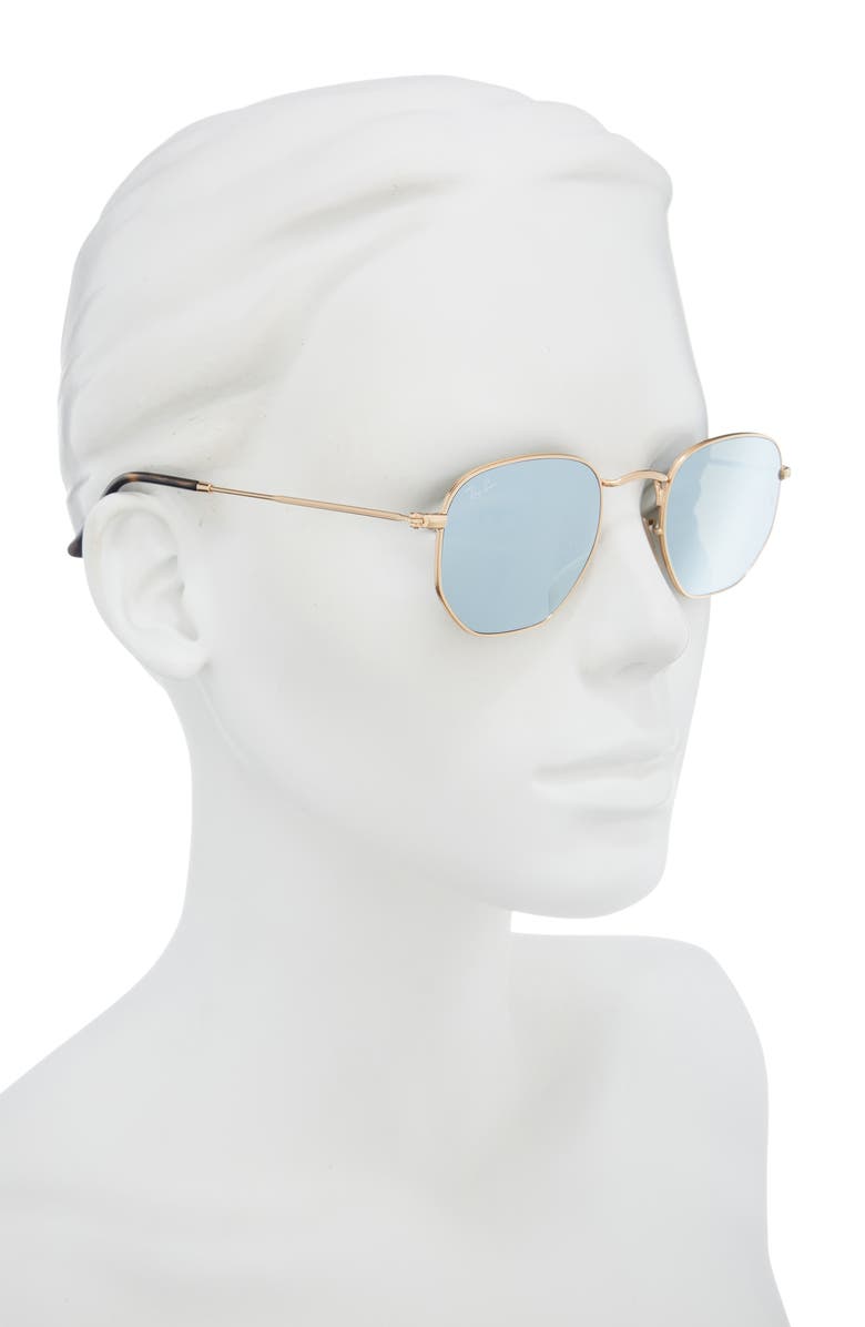Ray-Ban Geometric Sunglasses, Alternate, color, Gold Silver