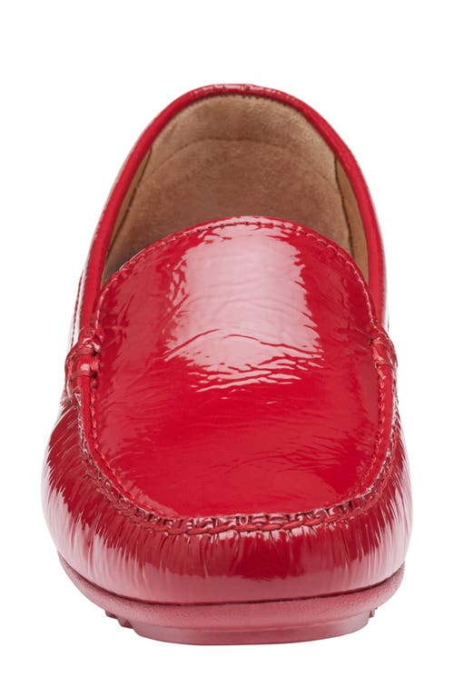 Johnston & Murphy Melanie Venetian Loafer In Red Crinkled Patent Leather