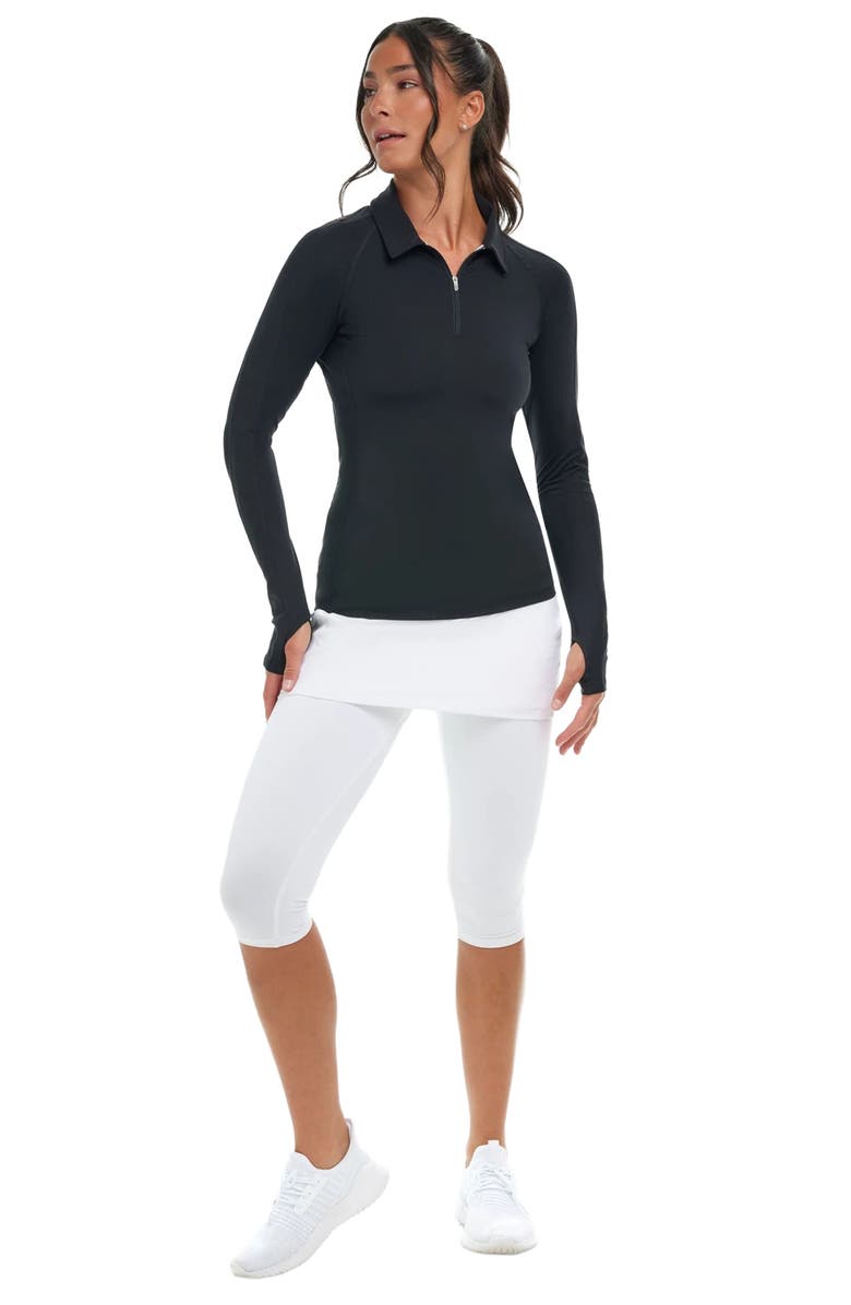 BloqUV Women's Long Sleeve Quarter Zip Polo, Alternate, color, Black