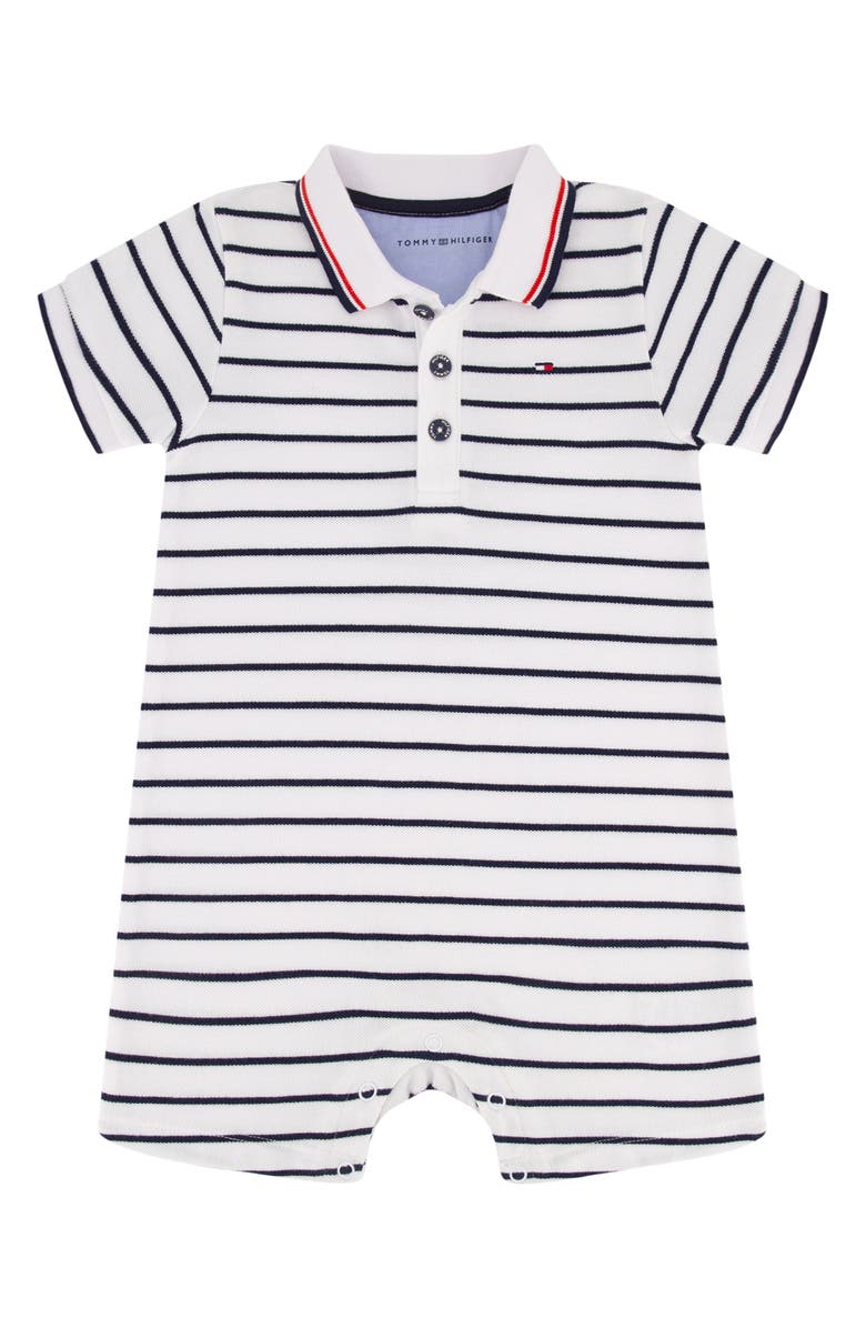 Tommy Hilfiger Kids' Polo Romper, Main, color, Navy