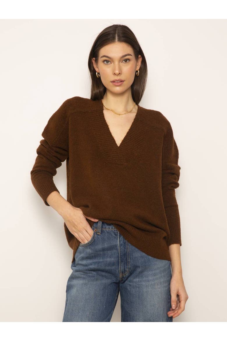 Yorke Oversized Vneck, Main, color, CHOCOLATE