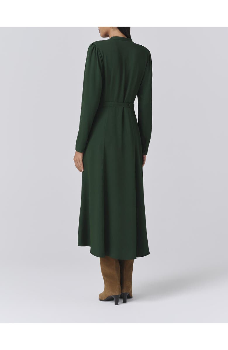 Ghost London Freya Crepe Belted Midi Dress, Alternate, color, Green