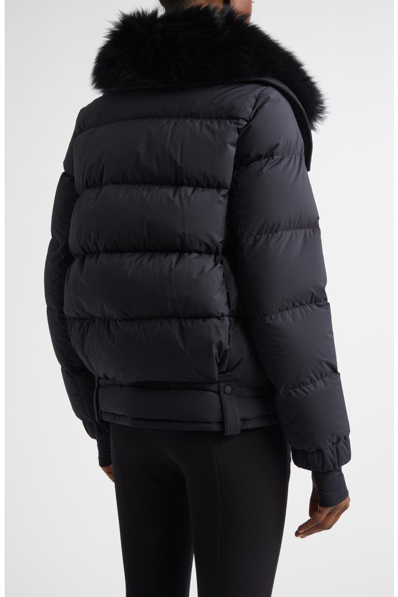 Arabbas Genuine Shearling Collar Down Jacket, Alternate, color, BLACK