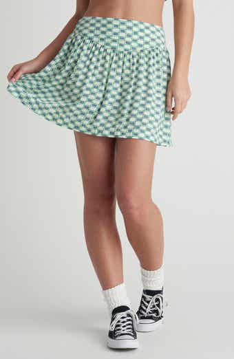 Hurley Venice Check Print Miniskirt