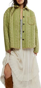 Free People Alexie Print Boxy Quilted Jacket