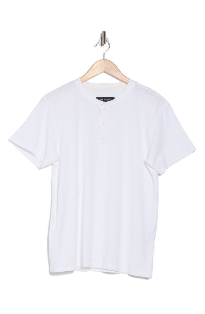 rag & bone Classic Cotton Slub Jersey Henley, Alternate, color, White