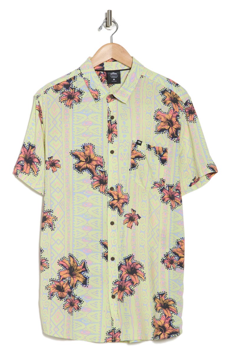 Rip Curl Max Energy Short Sleeve Button-Up Shirt, Alternate, color, 