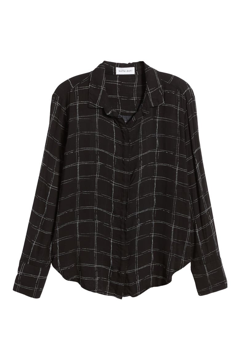 Windowpane Check Woven Button-Up Shirt, Alternate, color, STIPPLED PLAID PRINT