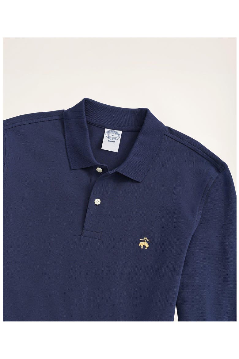 Long Sleeve Piqué Polo, Alternate, color, NAVY