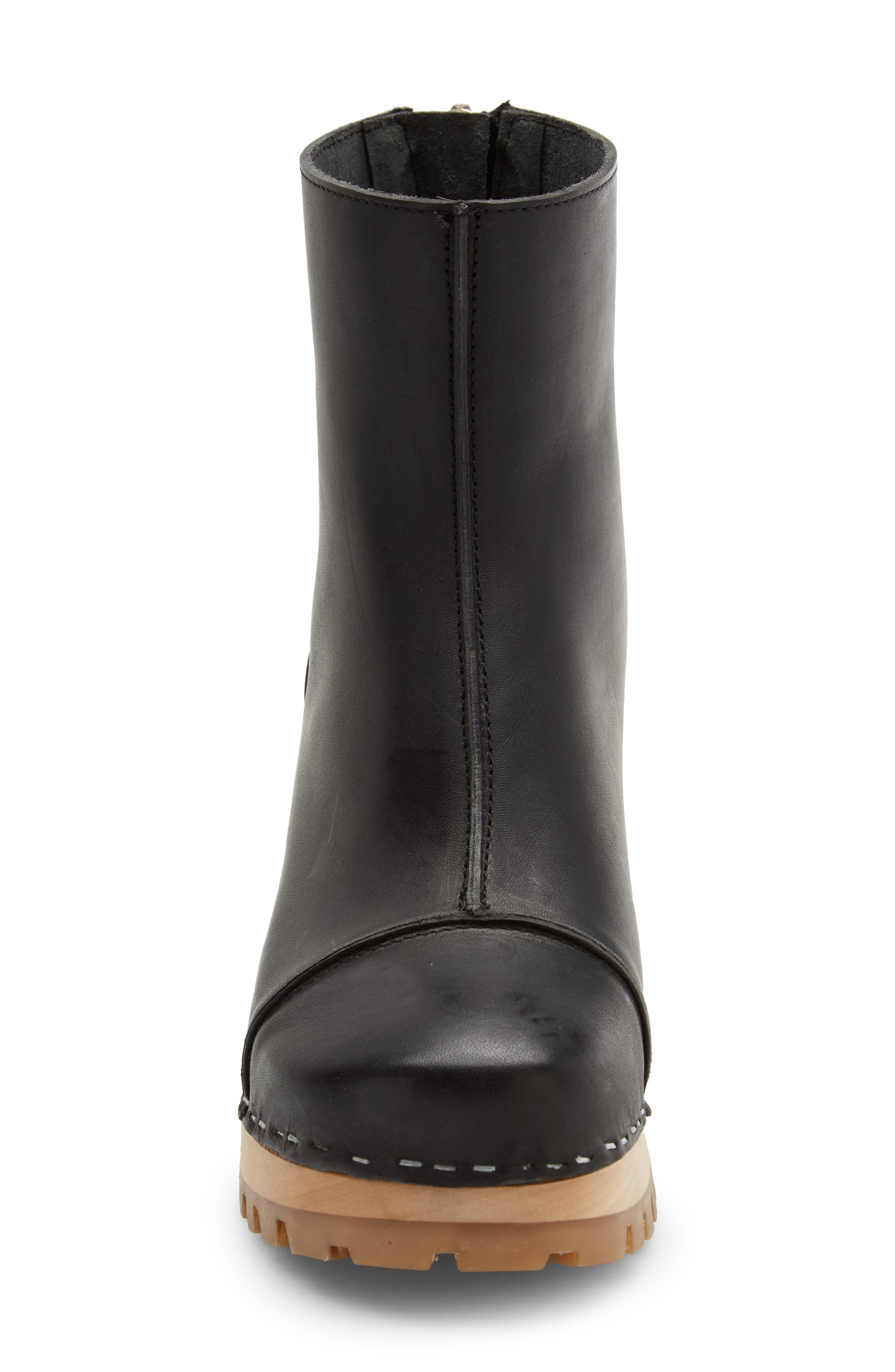 Swedish Hasbeens Stitchy Block Heel Bootie, Alternate, color, 