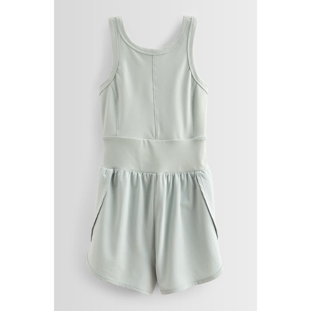 Zella Girl Kids' Summer Break Shorts Romper In Green Mirror