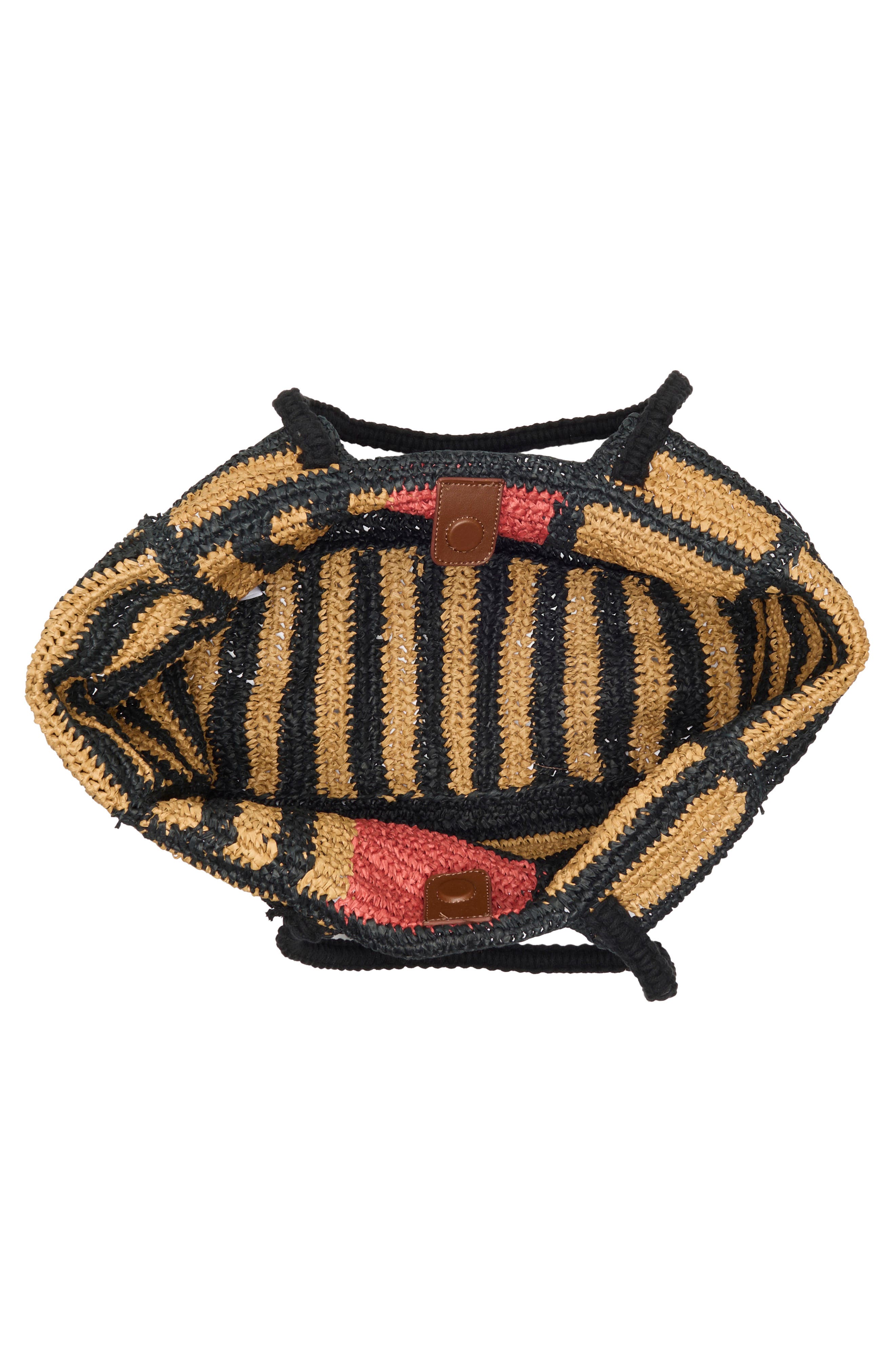 Collection XIIX Stripe Raffia Tote Bag, Alternate, color, Rust Multi