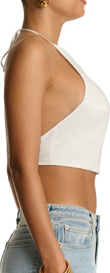 Shirting Cotton Halter Crop Top
