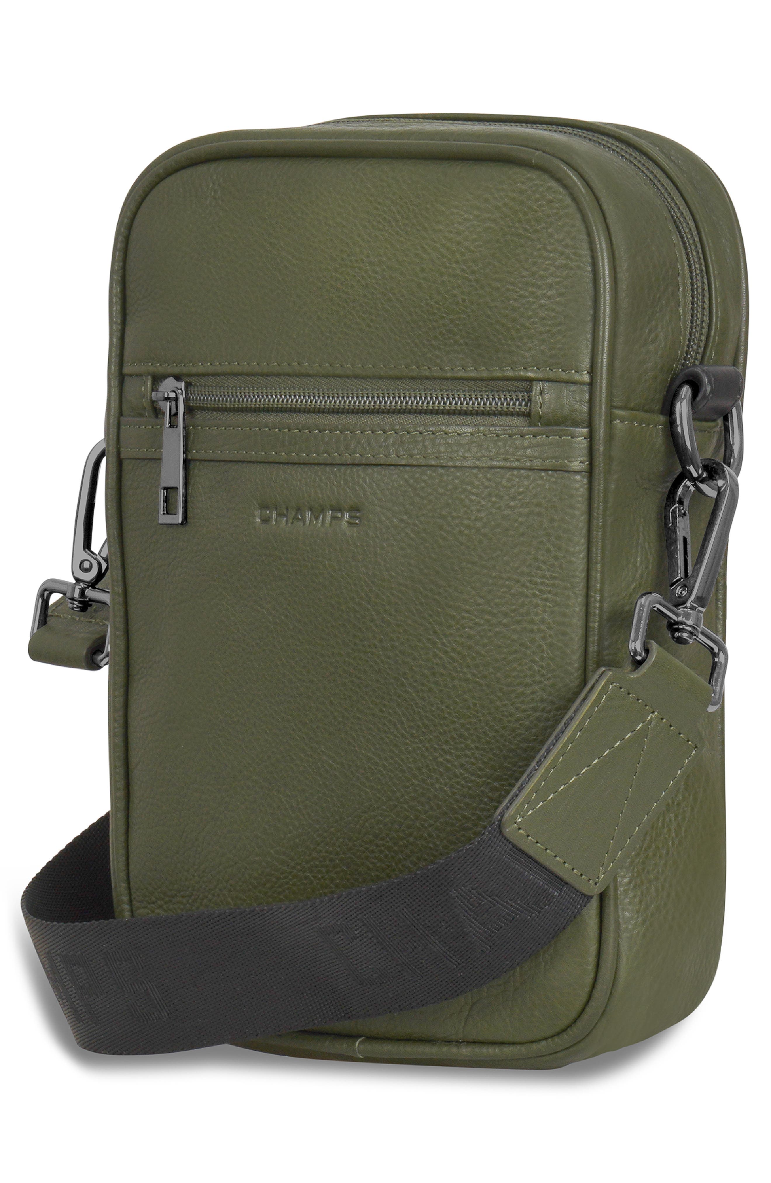 CHAMPS Onyx Leather Crossbody Bag, Alternate, color, Khaki