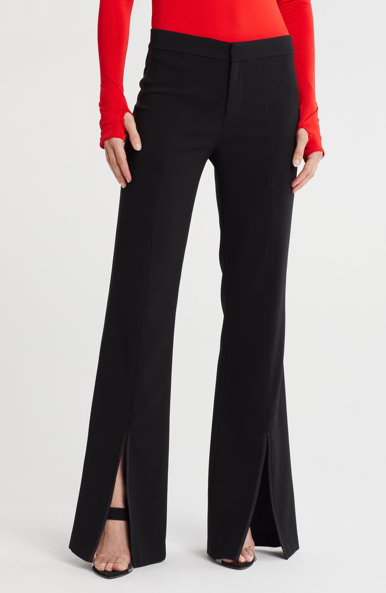 Alice + Olivia Princess Slit Hem Flare Pants, Main, color,