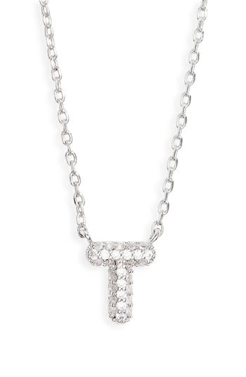 Leith Cubic Zirconia Initial Pendant Necklace