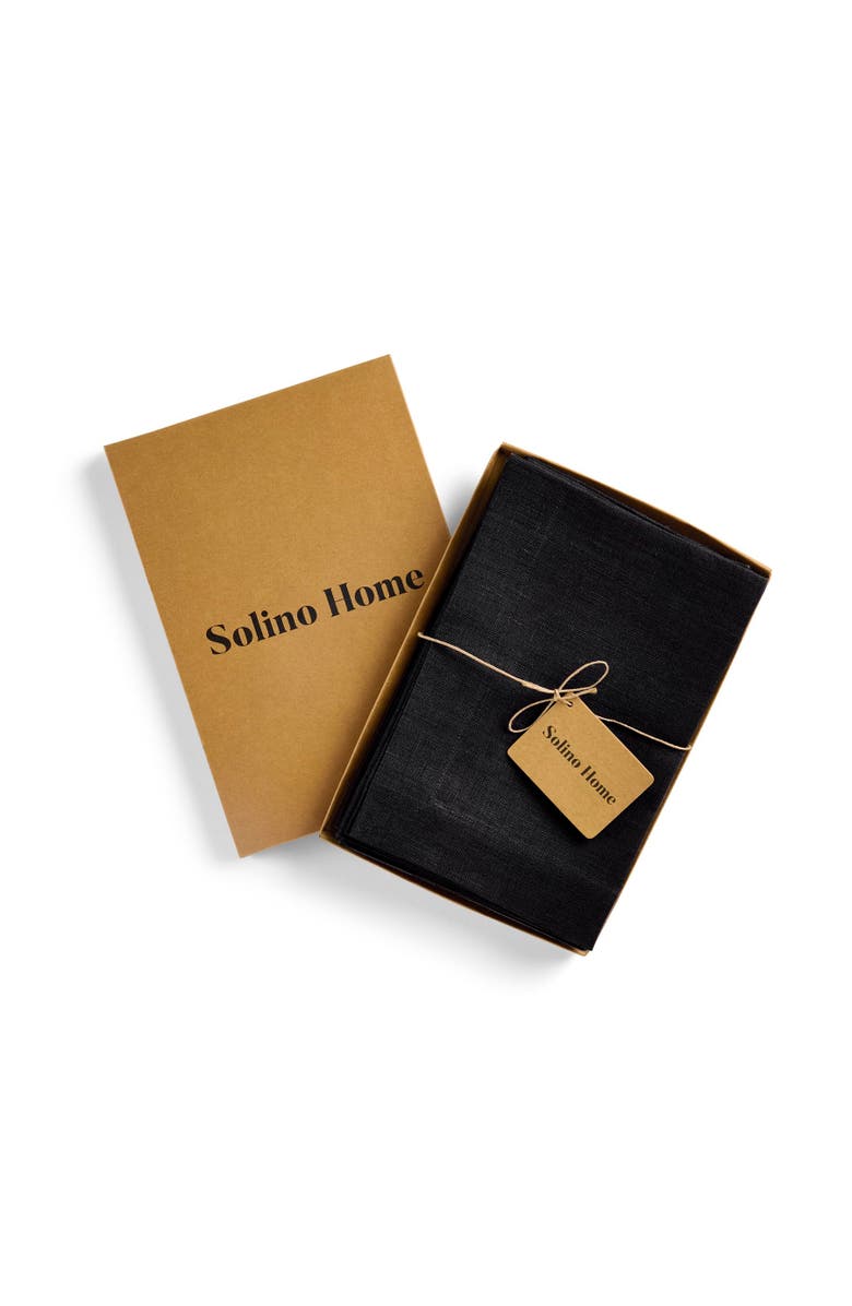 Solino Home Linen Dinner Napkins - Diana, 20" x 20" Inch, Alternate, color, Black