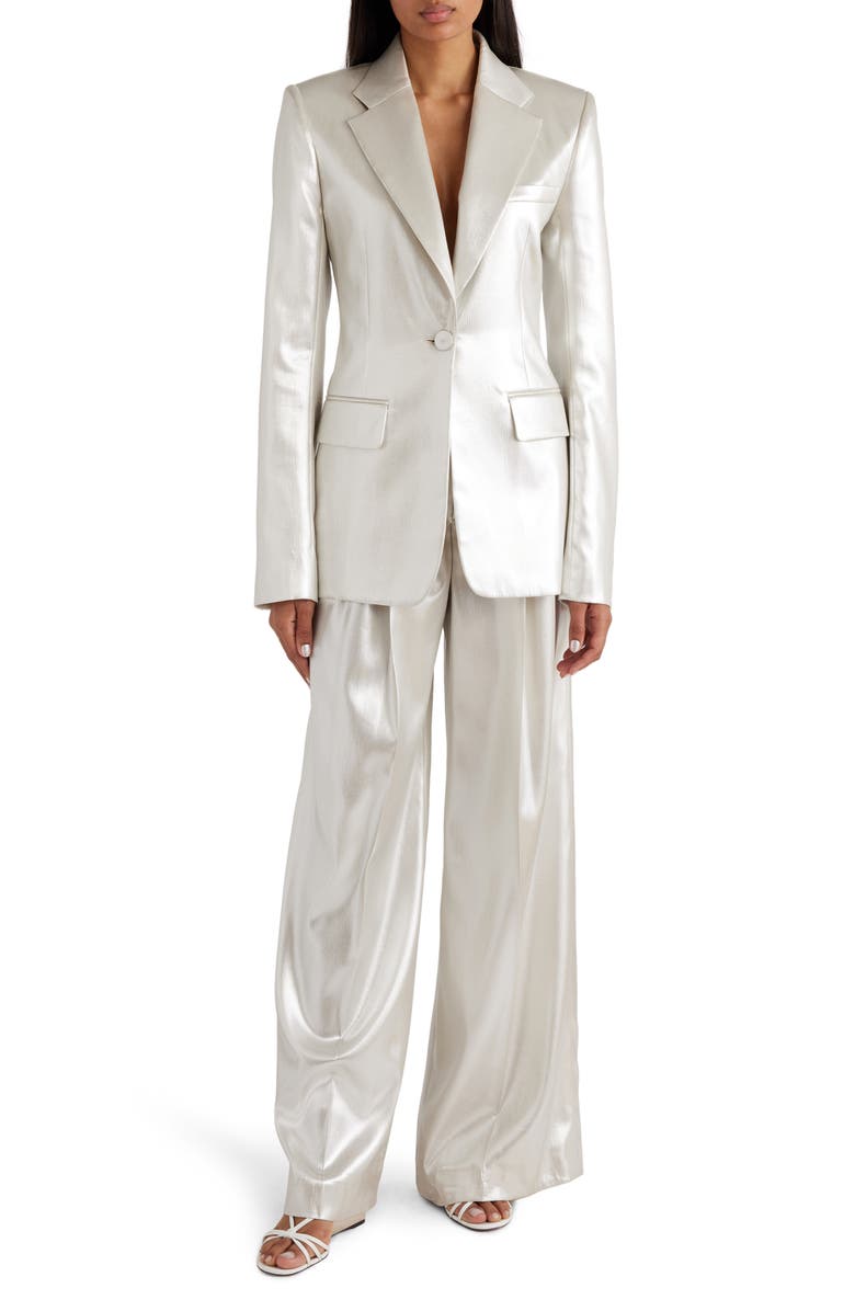 Chloé Silk Lamé Blazer, Alternate, color, 