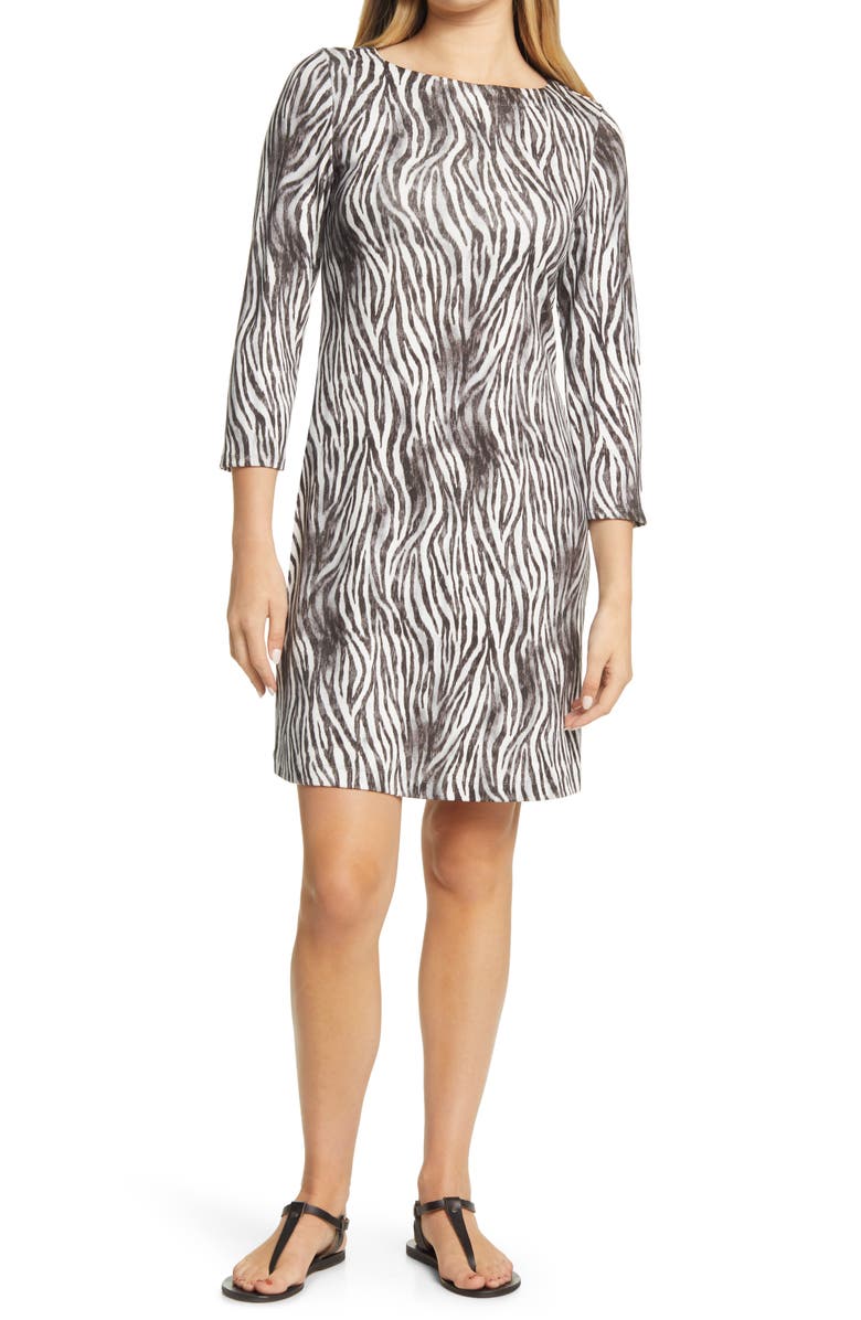 Tommy Bahama Darcy Zebra Print Dress, Main, color, 