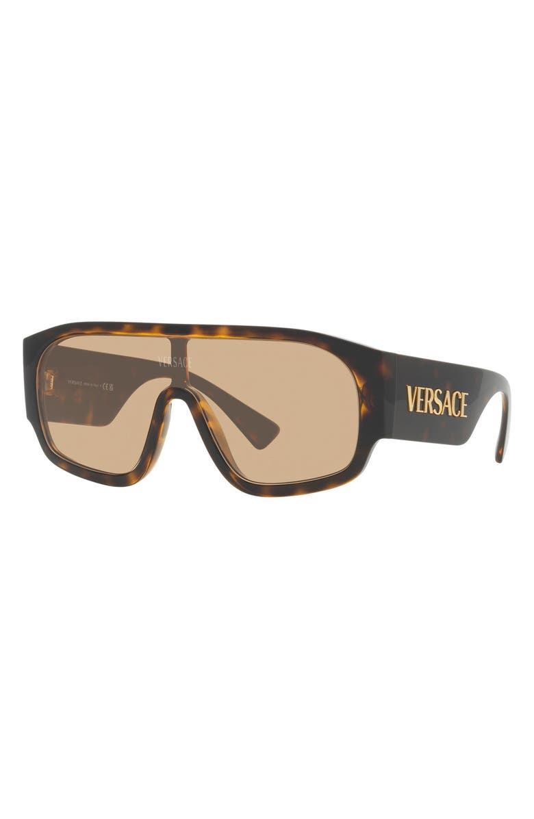 Versace 33mm Shield Sunglasses, Alternate, color, Havana