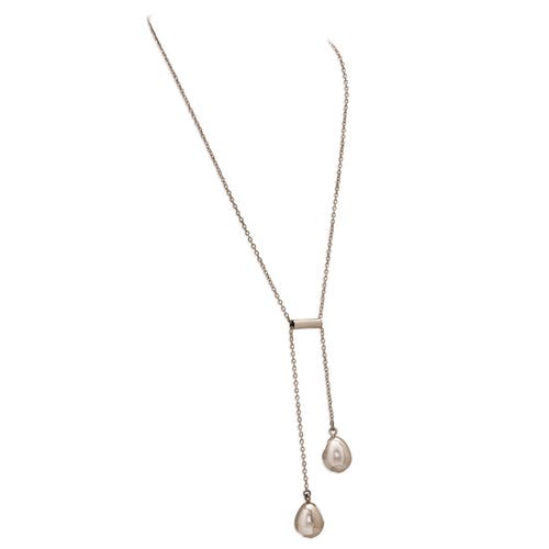 Dhwani Bhansal Boond Pendant In White Rhodium Plated