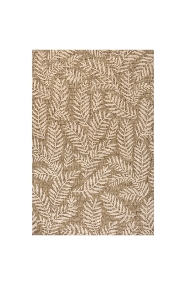 JONATHAN Y Nevis Palm Frond Indoor/Outdoor Area Rug, Main, color, Brown/Beige