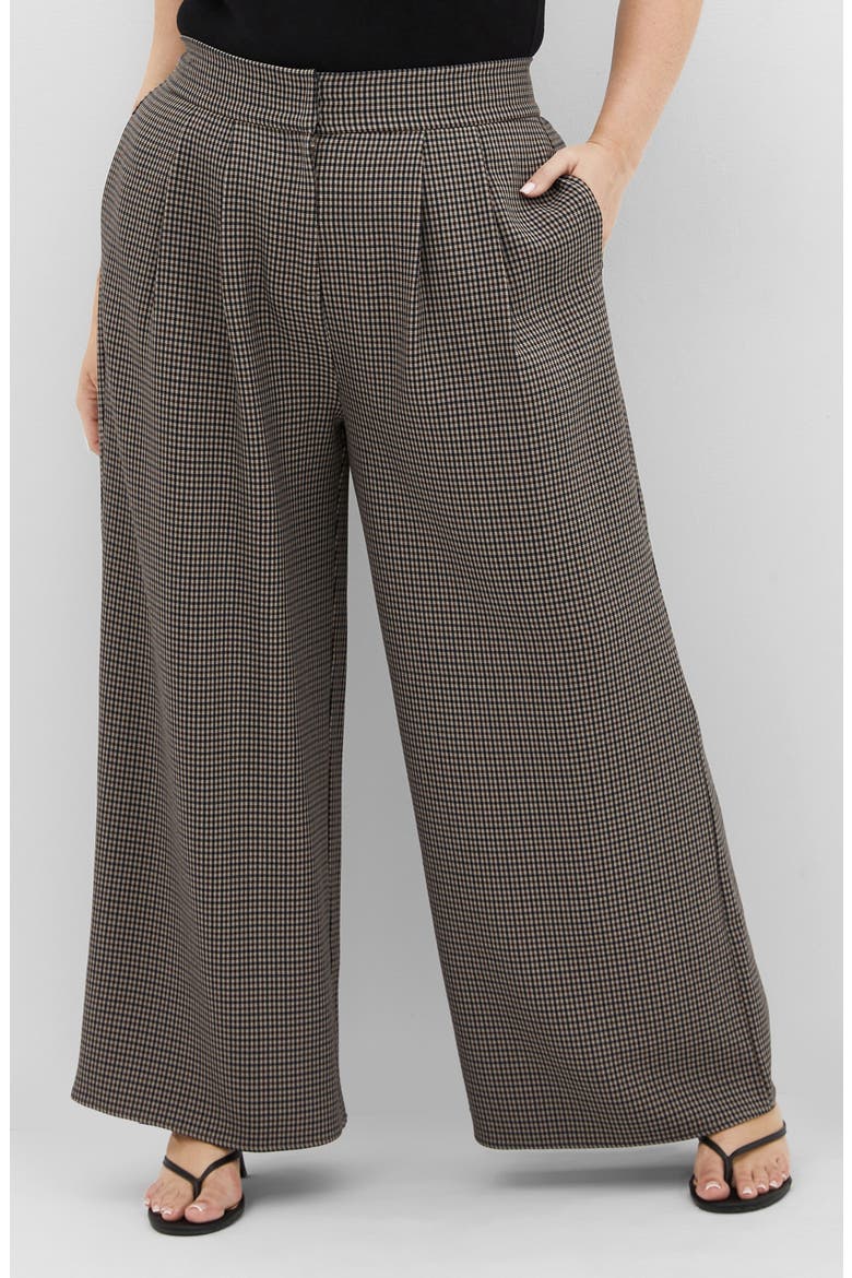Tiana Houndstooth Check Wide Leg Pants, Main, color, PLAID