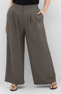 City Chic Tiana Houndstooth Check Wide Leg Pants