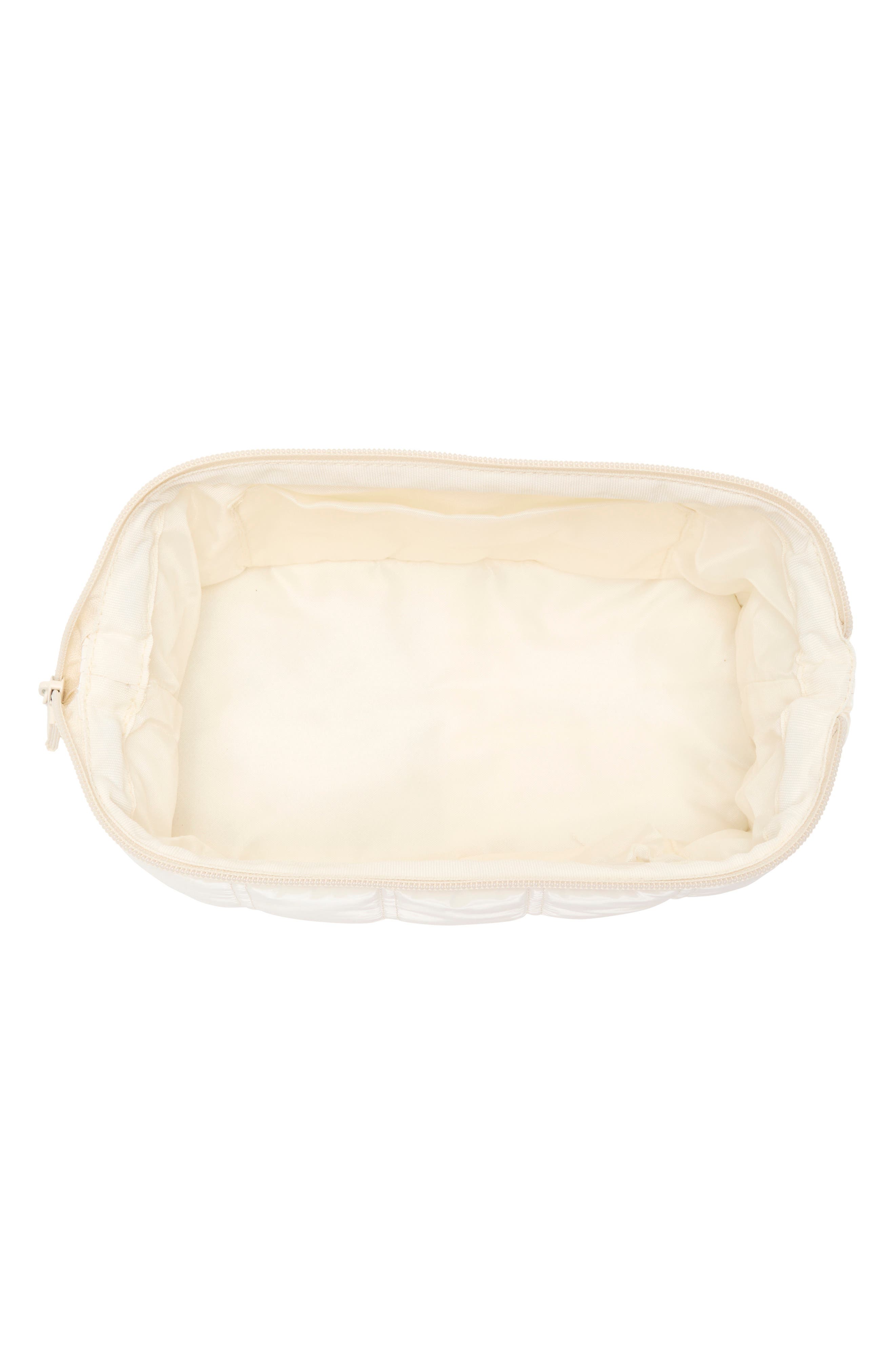 Drop Bottom Beauty Case, Alternate, color, CREAM