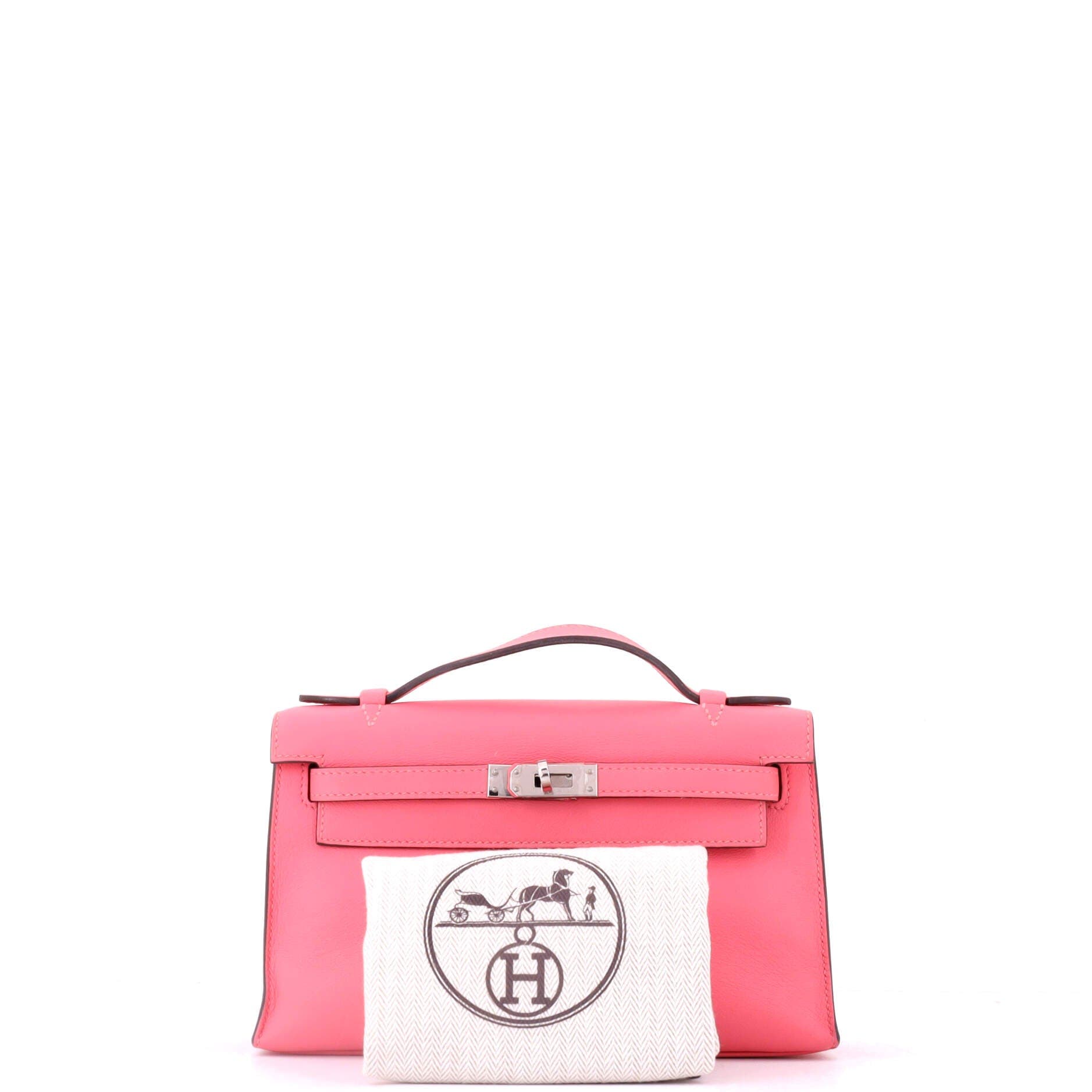 Pre-Owned Hermes Kelly Pochette Swift, Alternate, color, Rose Azalee