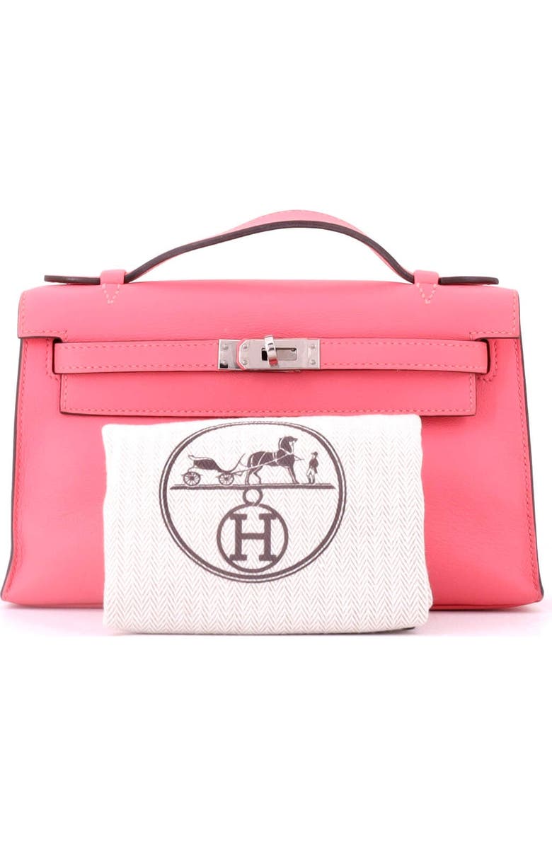 Pre-Owned Hermes Kelly Pochette Swift, Alternate, color, Rose Azalee