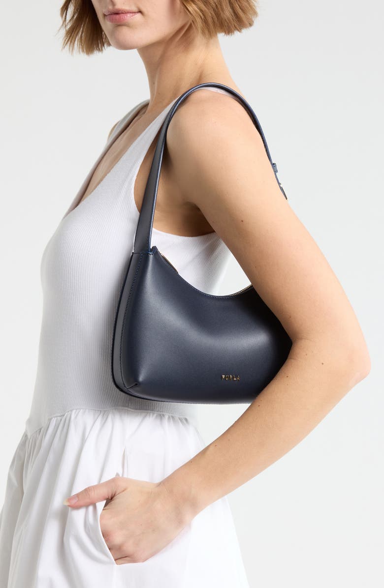 Furla Febe Leather Hobo Bag, Alternate, color, Blu Reale